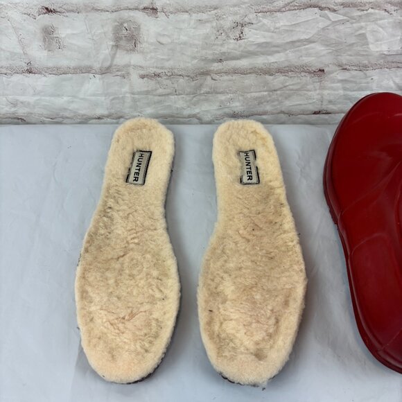 Hunter Women's 7 Red Gloss Pull-on Rubber Short Rain Boots - Picture 11 of 11